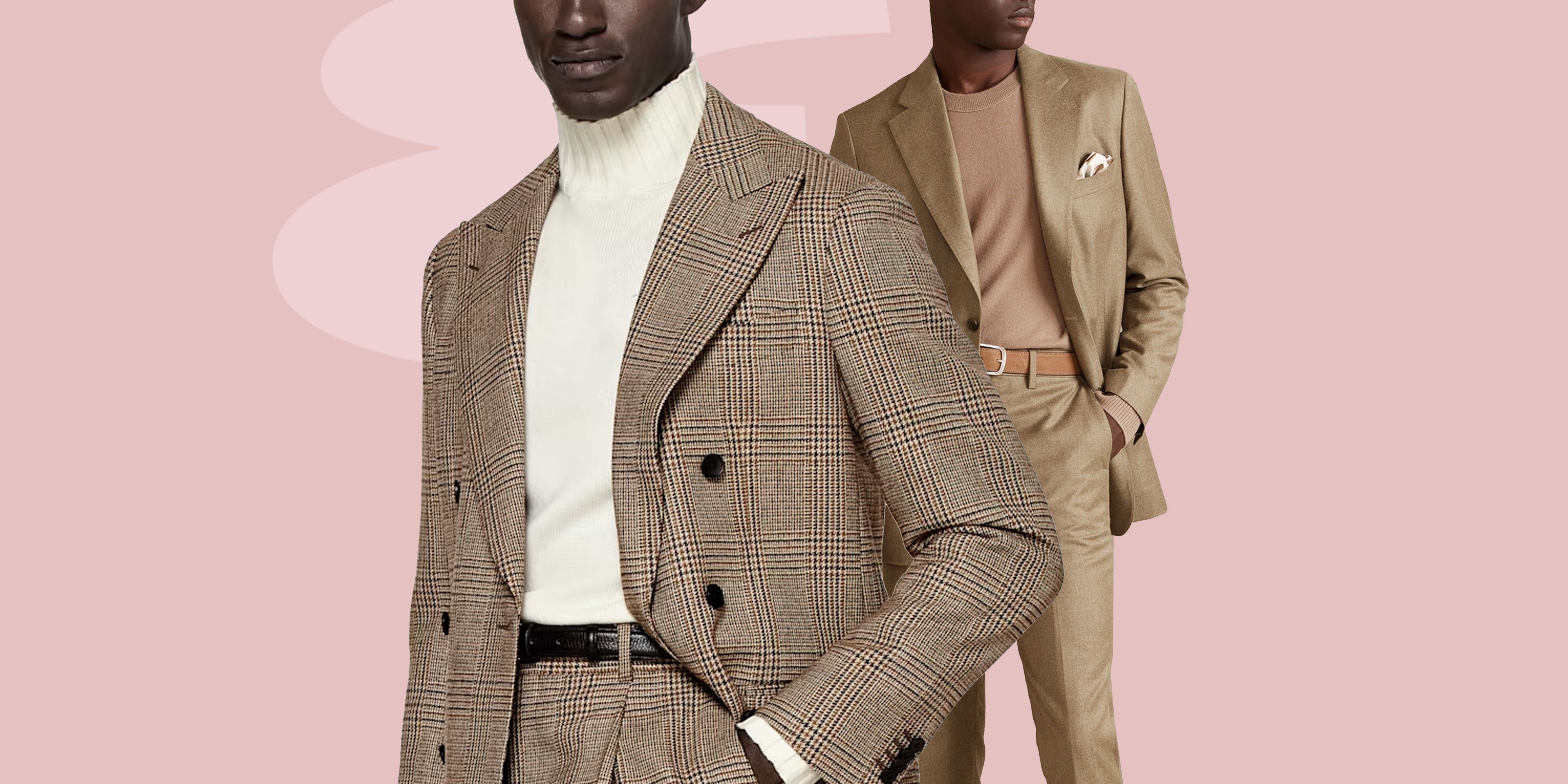 Dark Gray Suits For Men Male Autumn And Winter Suit Double Plaid Button  Lapel Multi Pocket Long Sleeve Blazer Coat - Walmart.com